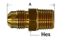 Male Adapter 45deg Flare Diagram